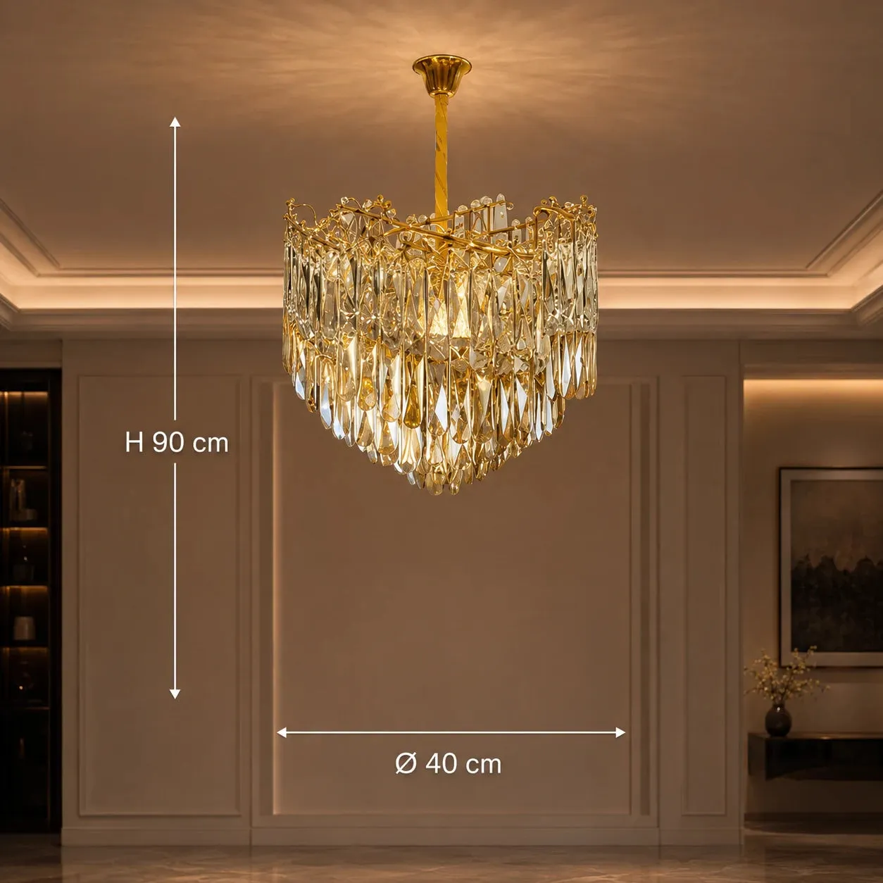 Alessandro Design Topkapi Nobile candelabru cristal auriu 40cm