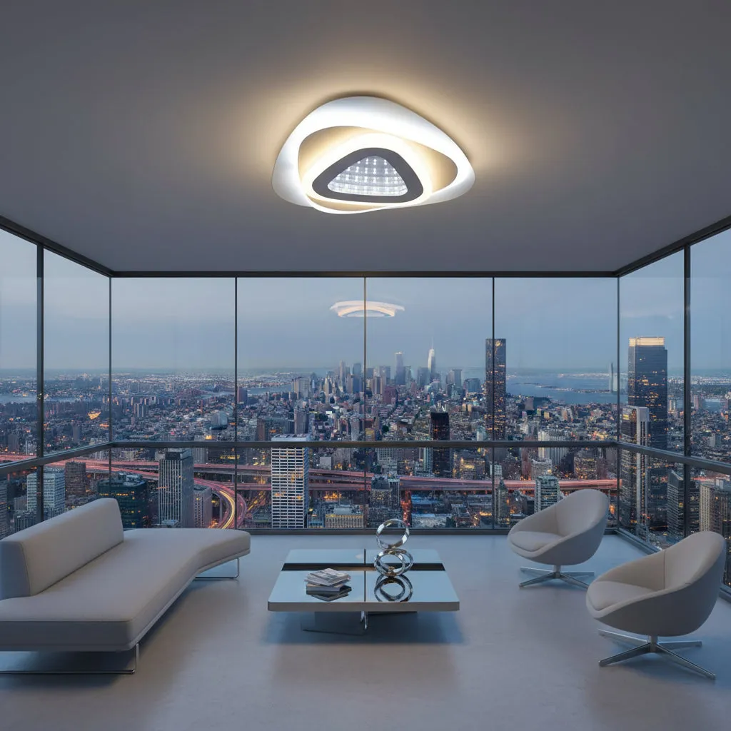 Alessandro Design Nexa Triangle lustra LED 39W alba 3D reglabila
