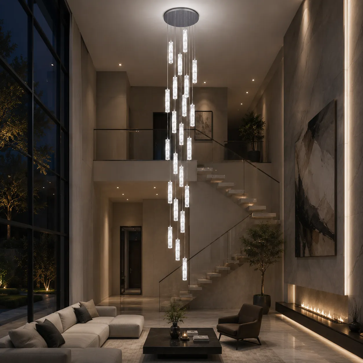 Alessandro Design Amiri lustra LED cristal crom 82W 40cm