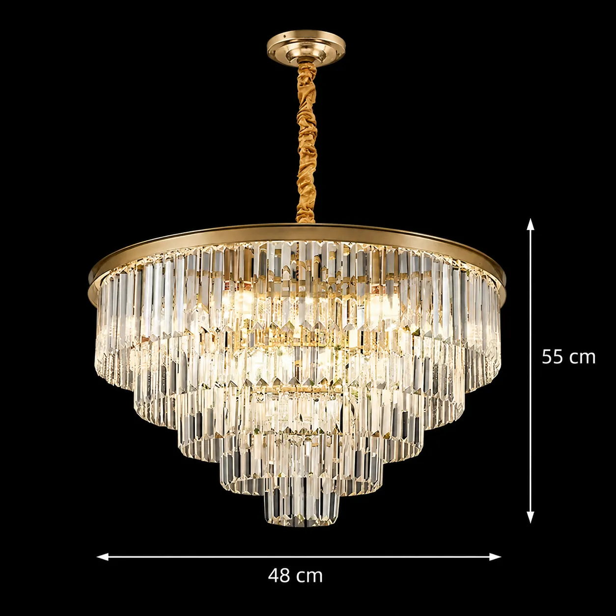 Alessandro Design Chambord Elegance 8xE14 candelabru cristal auriu mat