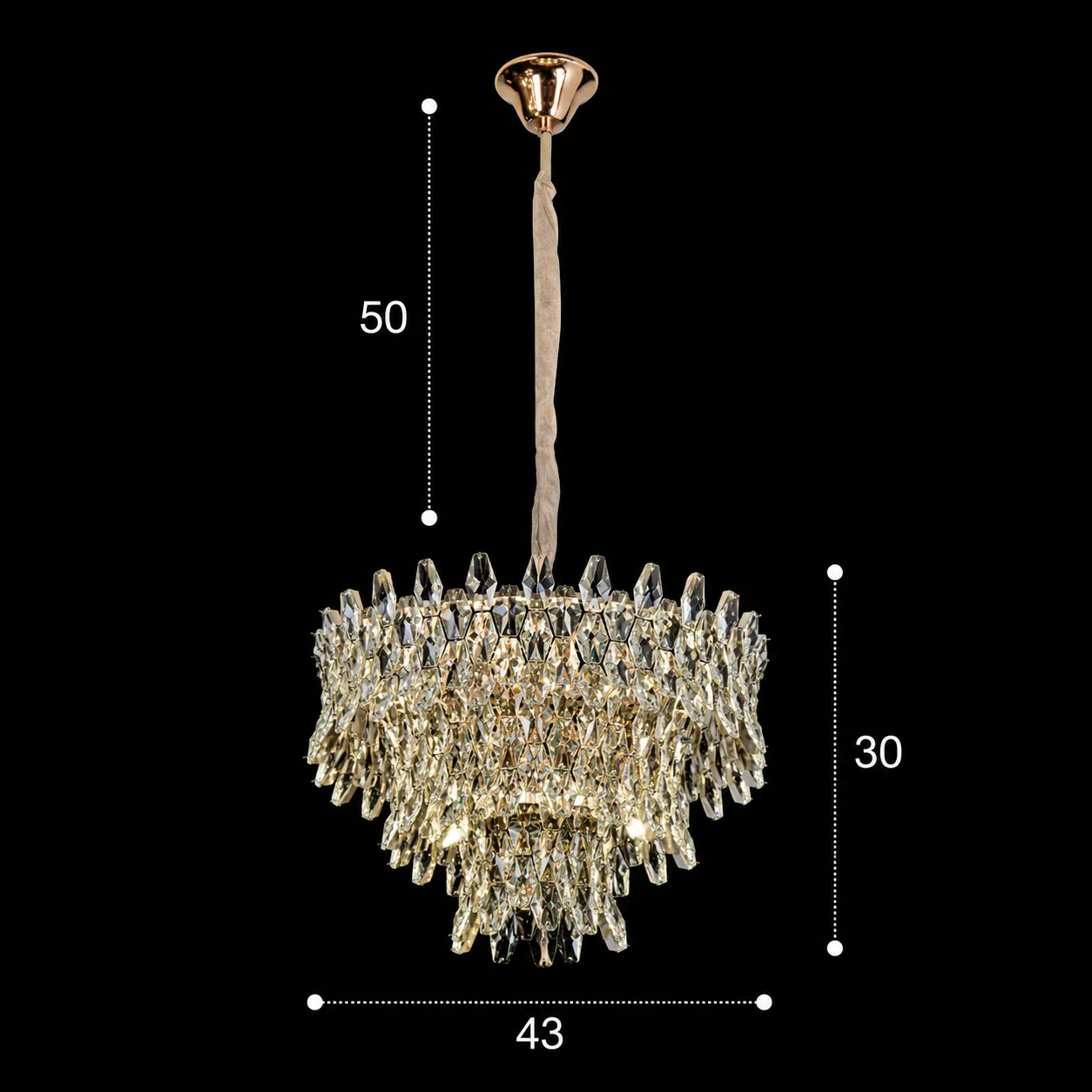 Alessandro Design KRAN candelabru cristal 6xE14 auriu