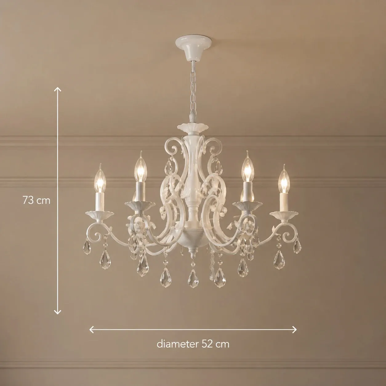 Alessandro Design Delli Santi Candelabru Cristal 6xE14 Alb