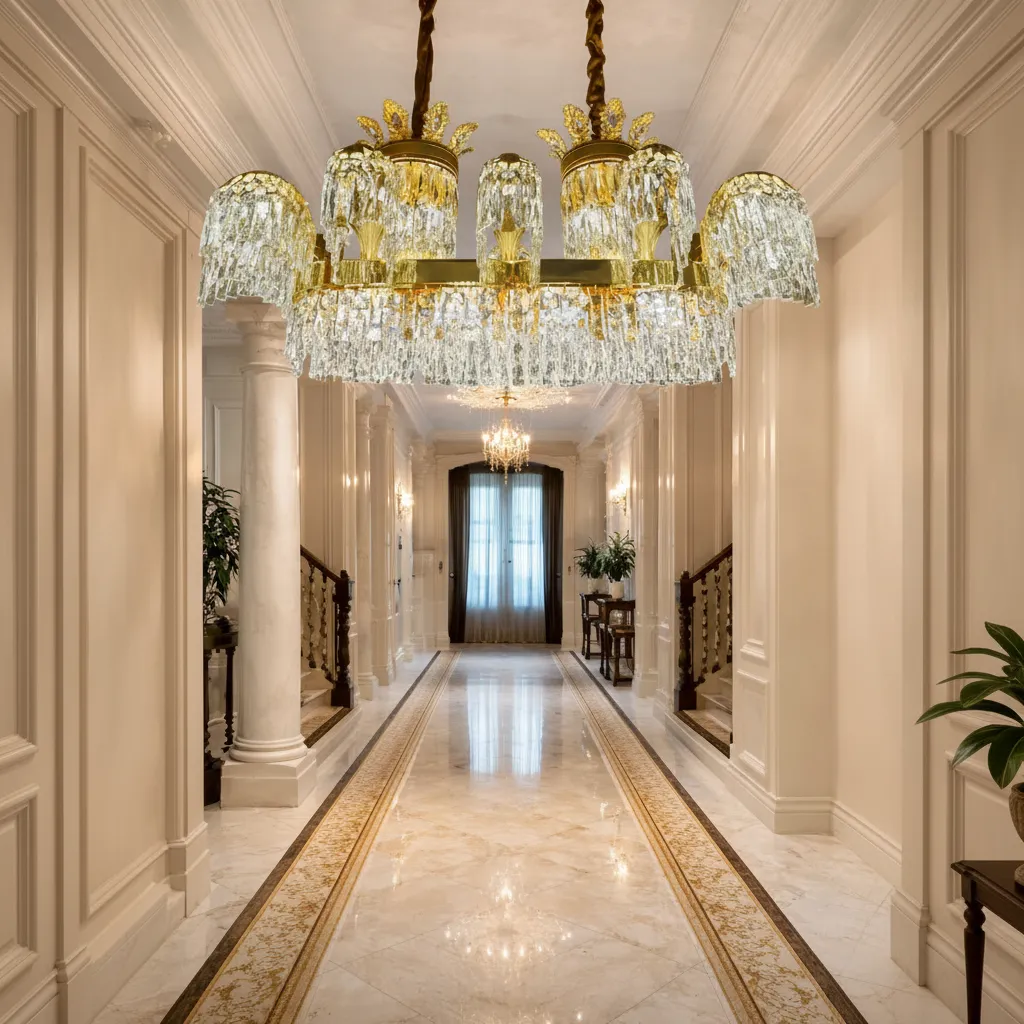 Alessandro Design PALACE Grande Candelabru Cristal 120cm Auriu