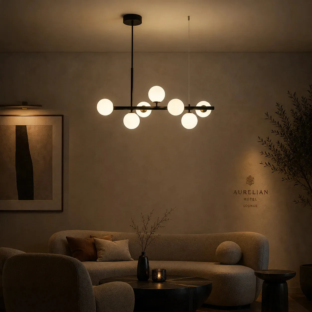 Alessandro Design LOFT Pavilion lustra 7xG9 neagra 70cm