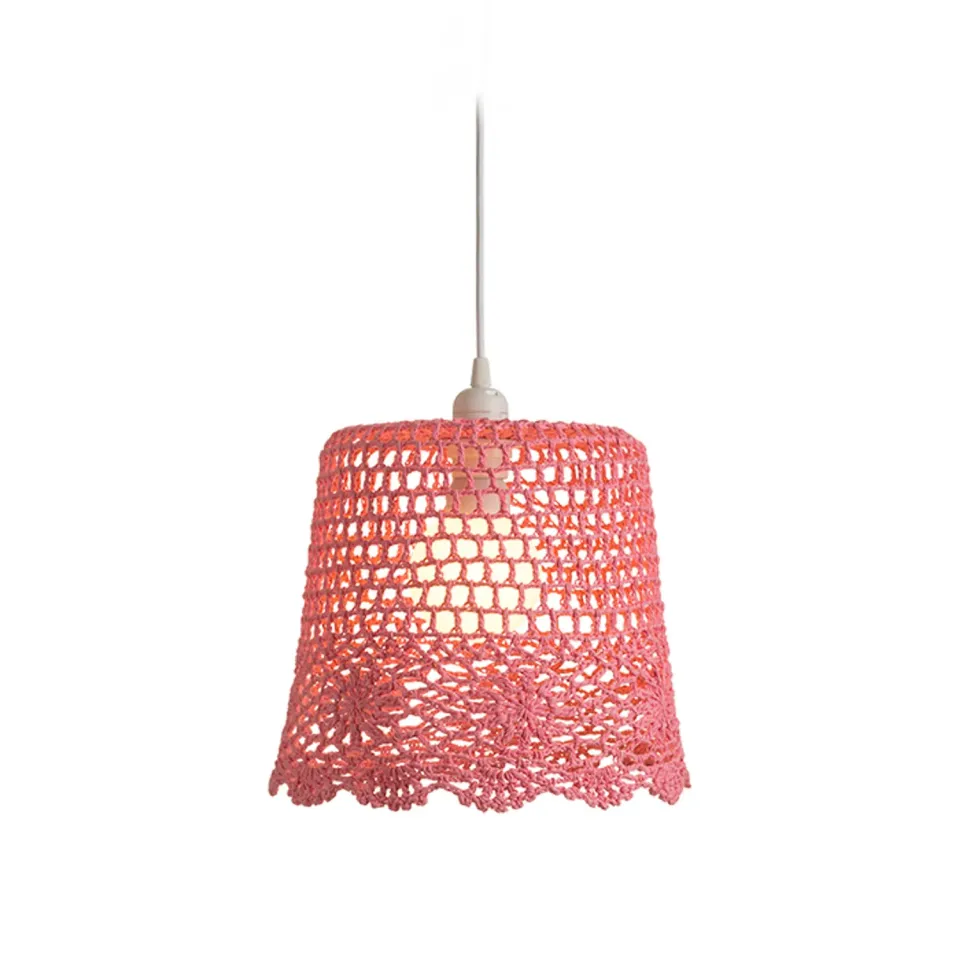 Rendl Light Studio Daisy abajur pendul crosetat fuchsia