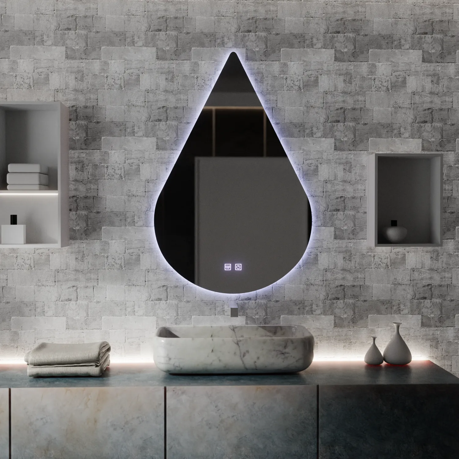 Alessandro Design River oglinda LED picatura 80x120cm