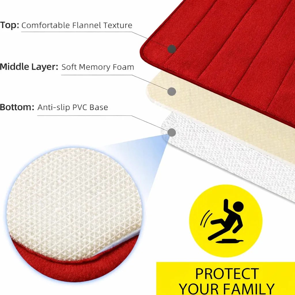 Alessandro Design covoras baie rosu set 2 antiderapant absorbant