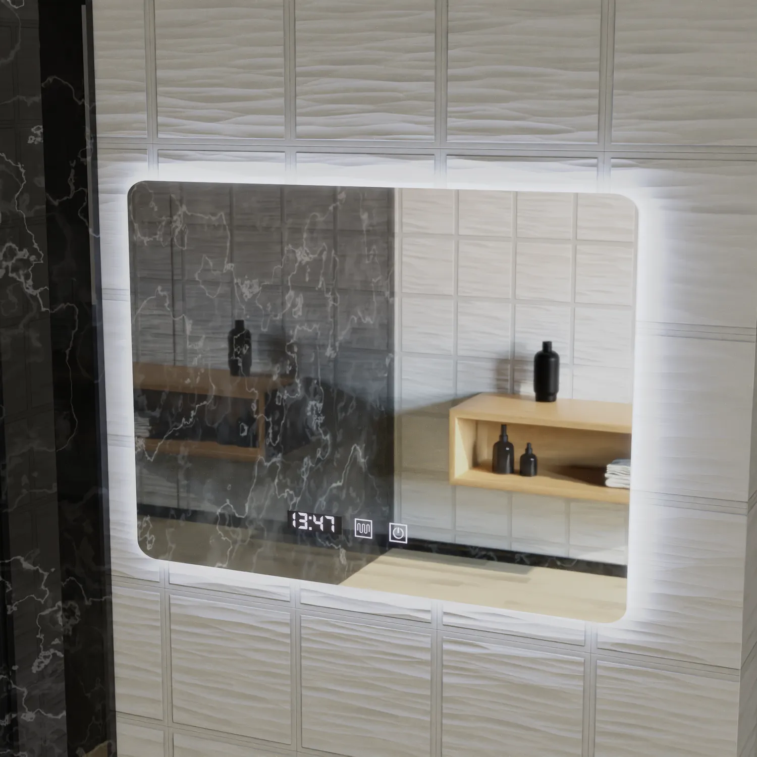 Alessandro Design Artar oglinda LED 80x60 cm cu dezaburire touch
