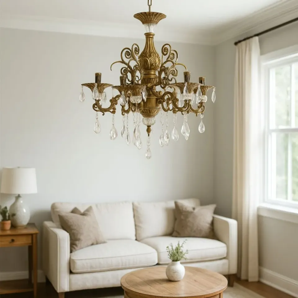 Alessandro Design SANSSOUCI Magno candelabru cristal 62 cm alamă