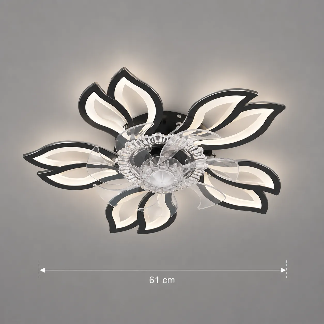 Alessandro Design Anemo lustra LED ventilator 30W D61cm negru