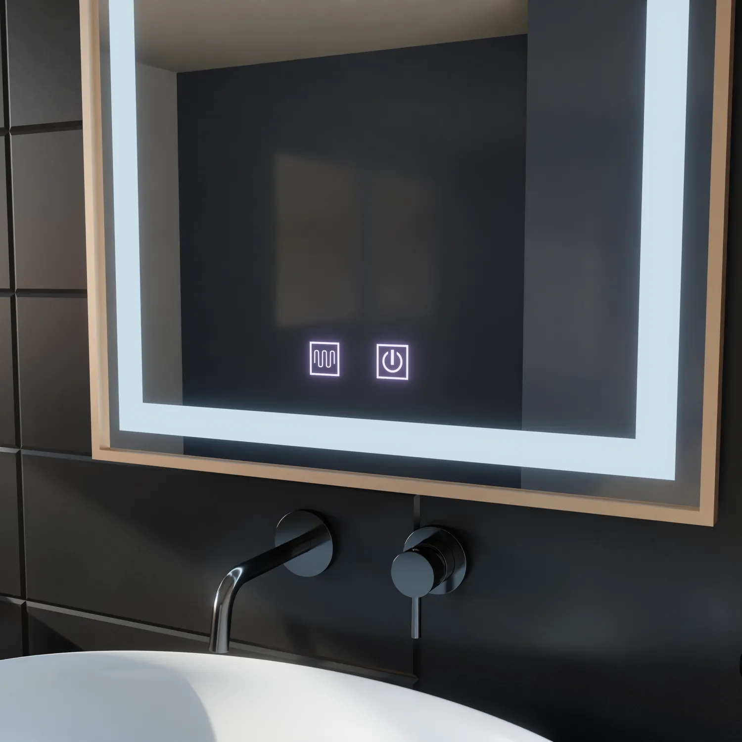 Alessandro Design Kariri Oglinda LED Baie 60x80 Rose Gold Antiaburire