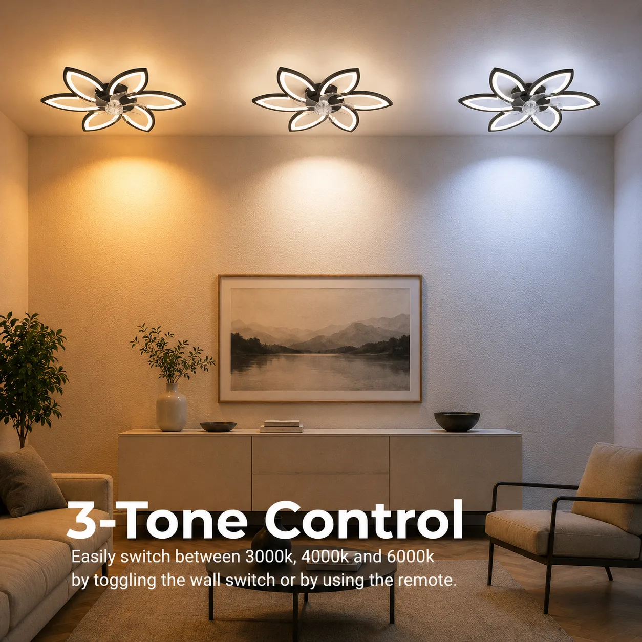 Alessandro Design Anemo lustra LED ventilator 36W neagra D76,5