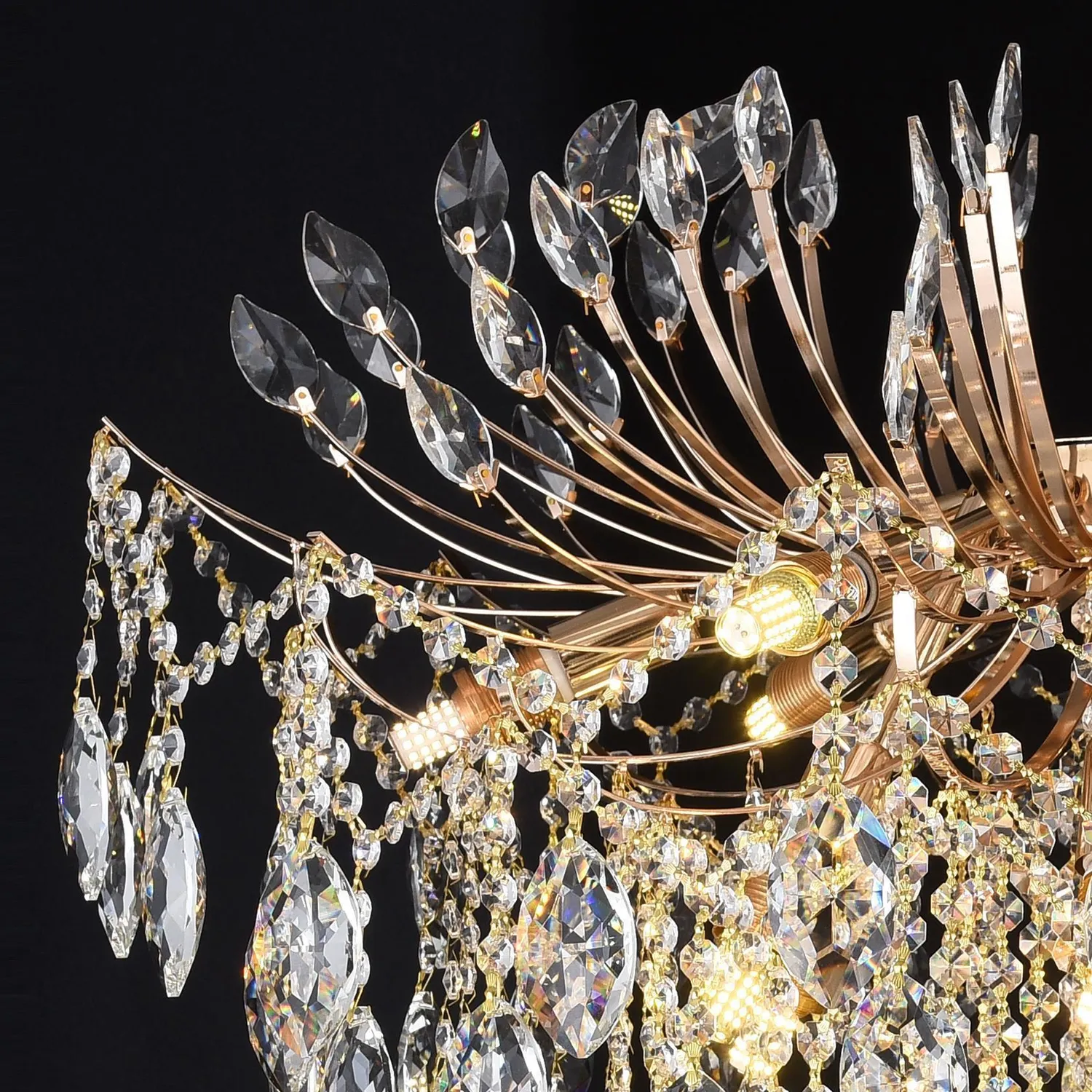 Alessandro Design Palermo Regalis candelabru cristal auriu 80cm