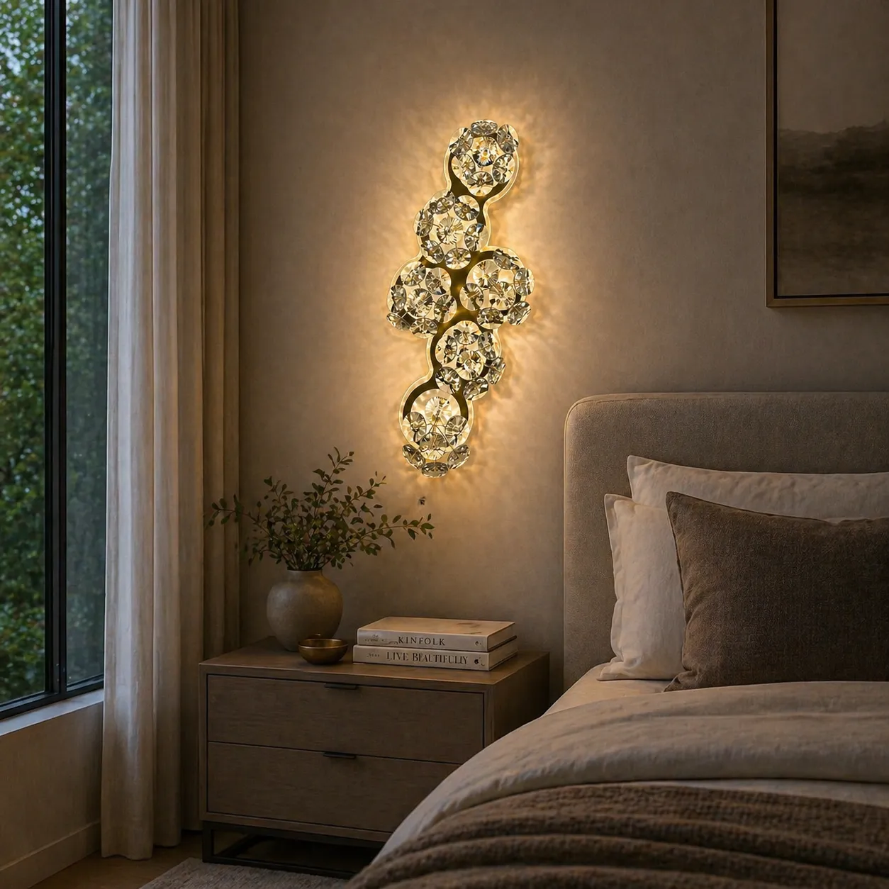 BLOSSOM Crystal aplica perete LED aurie 3 temperaturi
