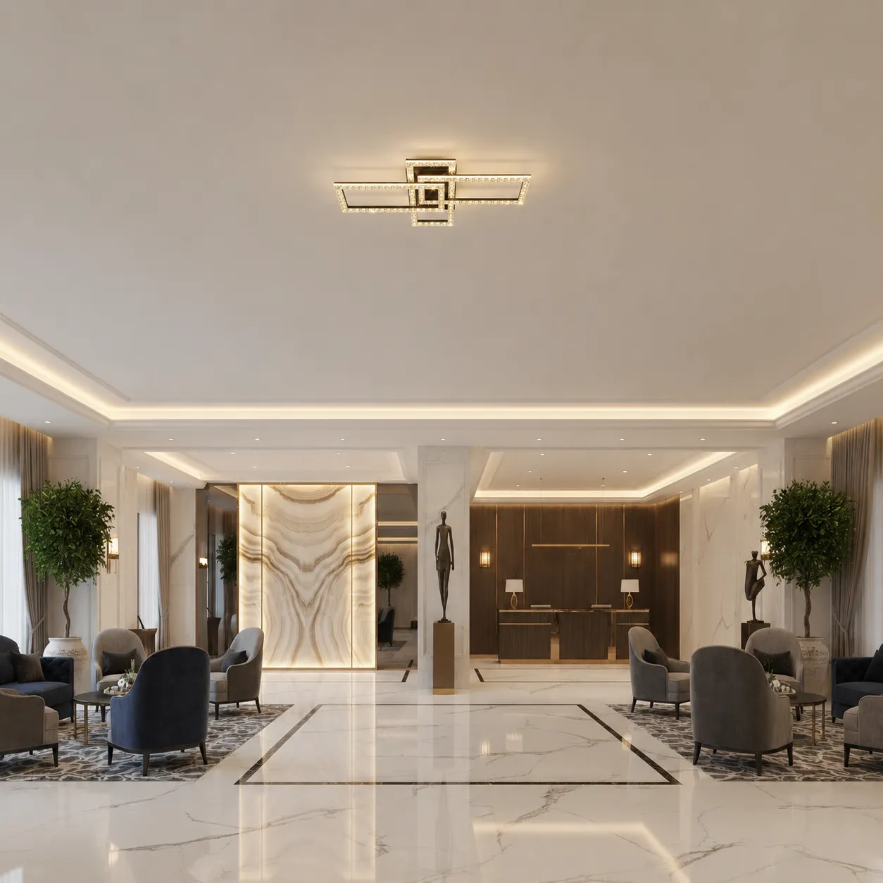 Alessandro Design Suking lustra LED neagra 57W cu telecomanda