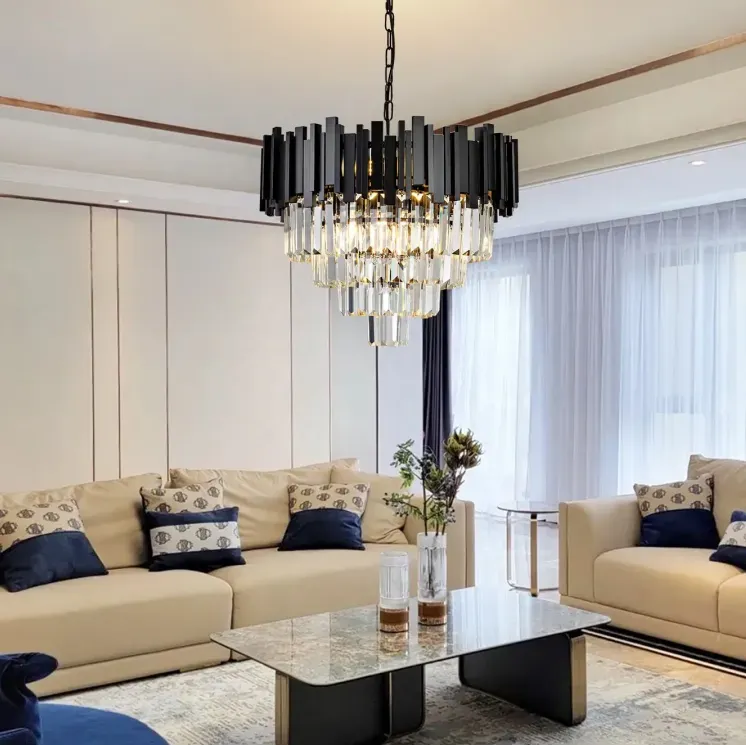 Alessandro Design Blois Magno candelabru cristal 8xE14 negru-auriu
