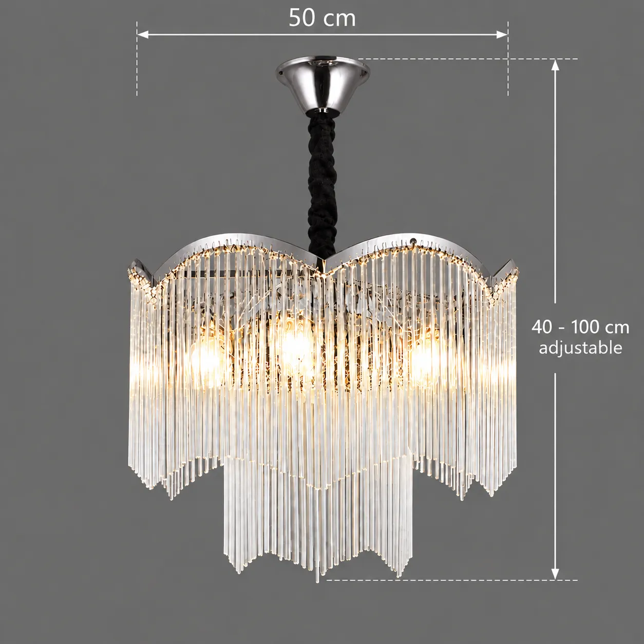 Alessandro Mekelle Elegance candelabru cristal crom 8xE14