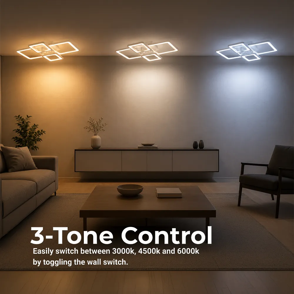 Alessandro Design Ella lustra LED 67W alba 4 patrate dimabila