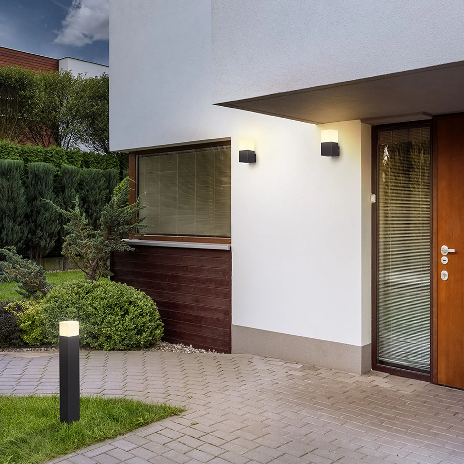Rendl Clyde Wall aplice exterior E27 antracit opal