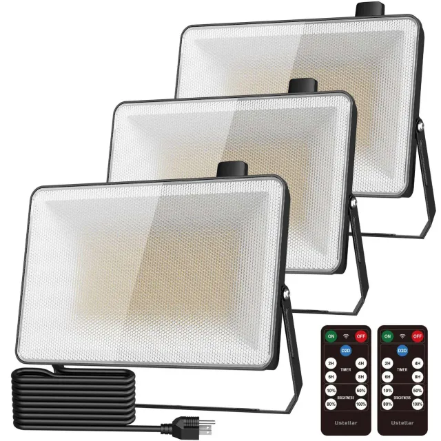Ustellar 100W proiector LED exterior senzor crepuscular 3 buc