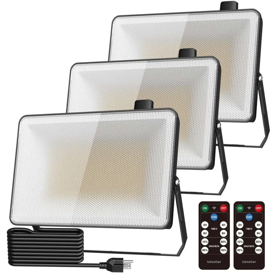 Ustellar 100W proiector LED exterior senzor crepuscular 3 buc