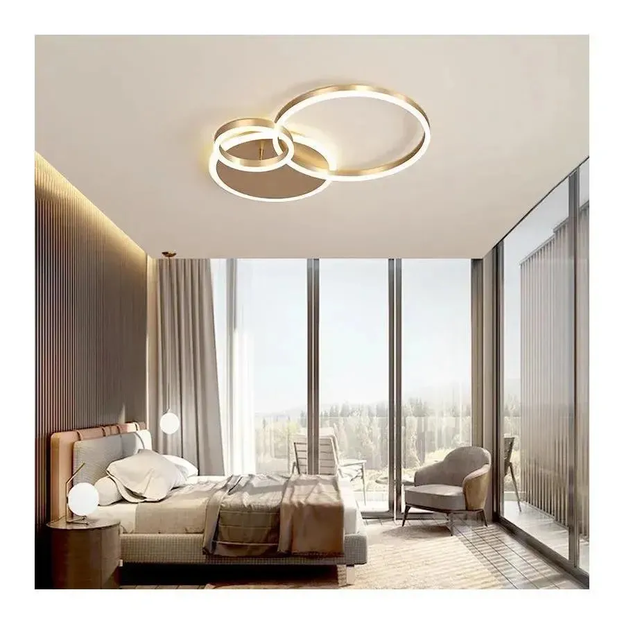 Alessandro Design Myrene 110W lustra LED aurie 2 cercuri