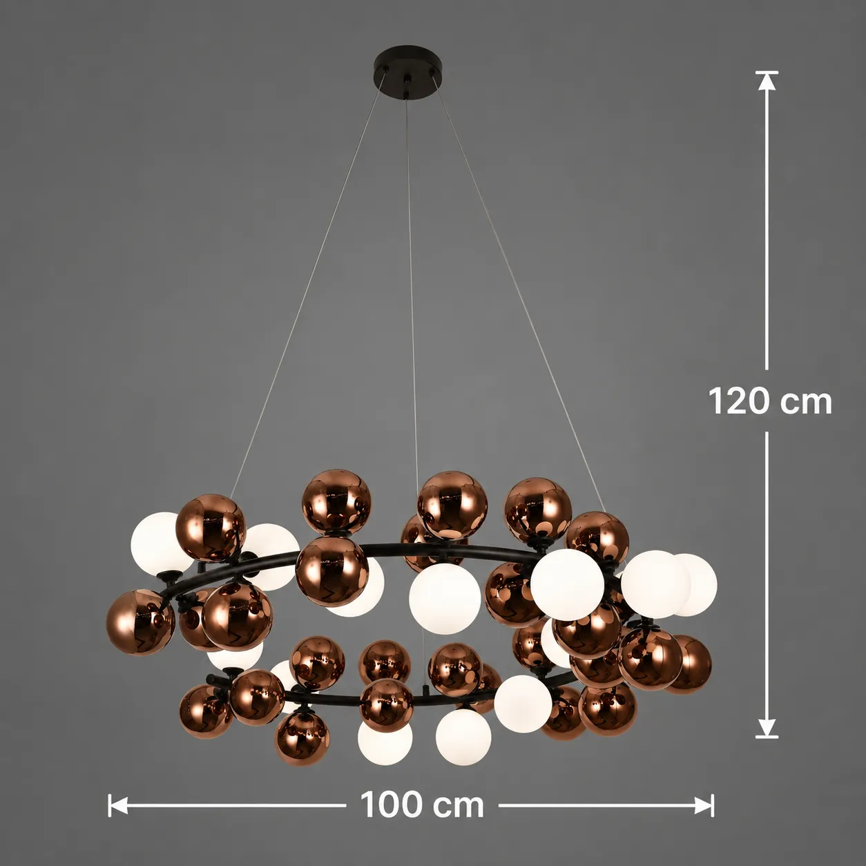 Alessandro Design Barro Supremo lustra rose gold 14xG9 D100cm