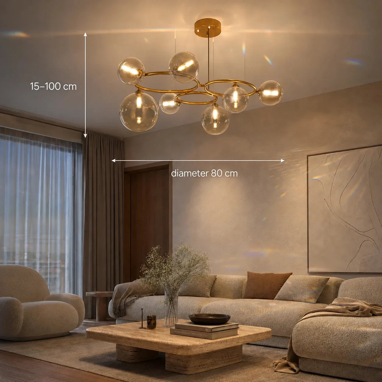 Alessandro Design Venere Luce lustra aurie 7xG9