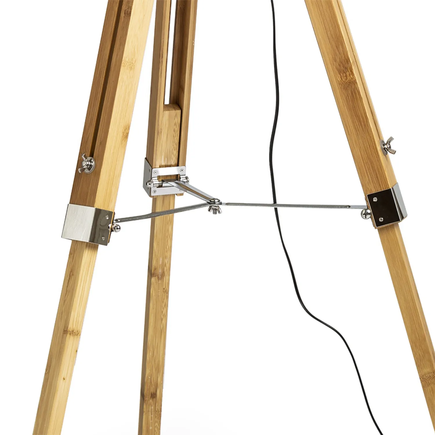 Rendl Light Studio Alvis lampadar E27 crom/bambus inalt