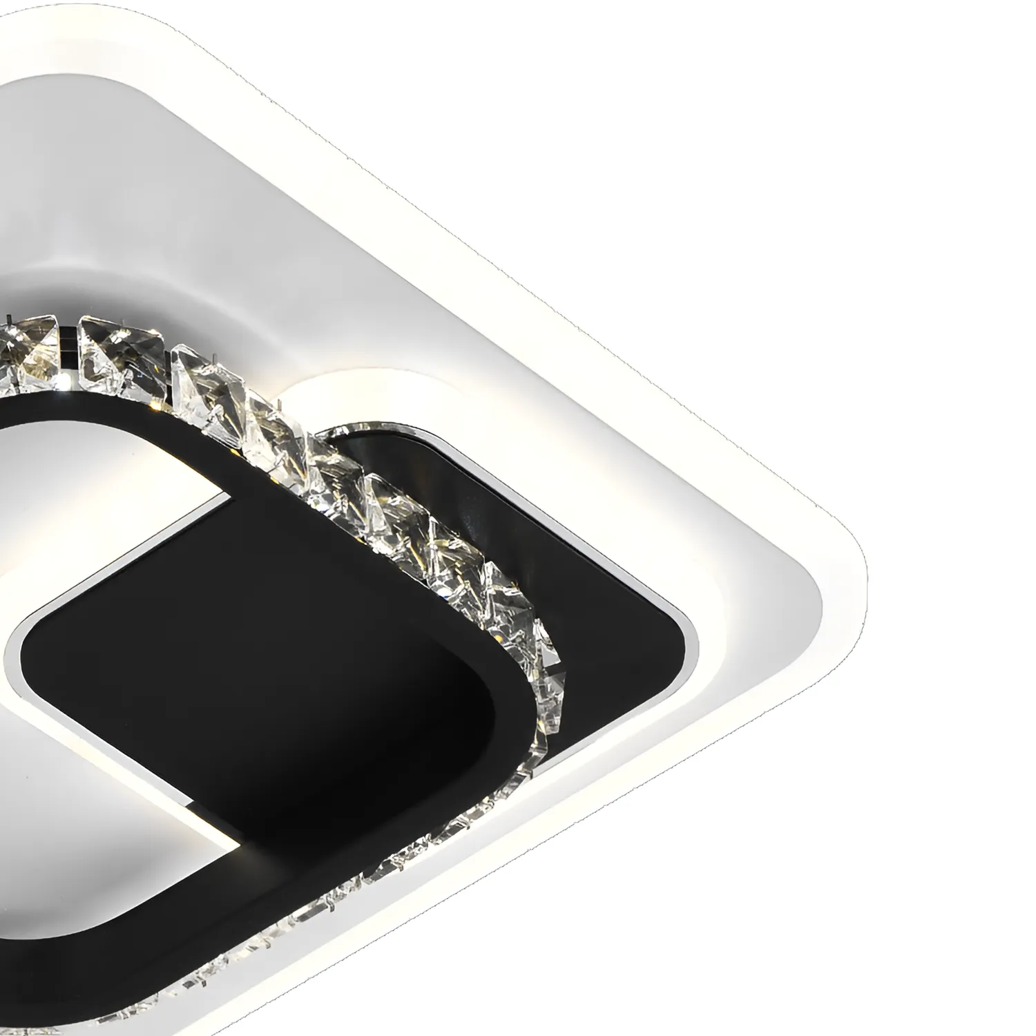 Alessandro Design Ariella lustra LED patrata neagra 39W cristal