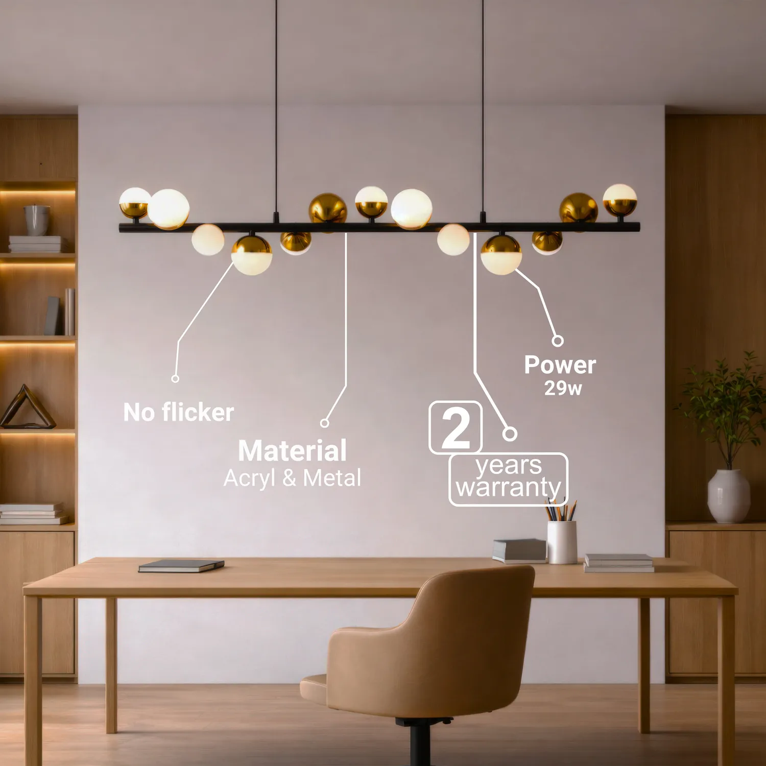 Alessandro Design Aurion lustra LED 29W negru-aurie