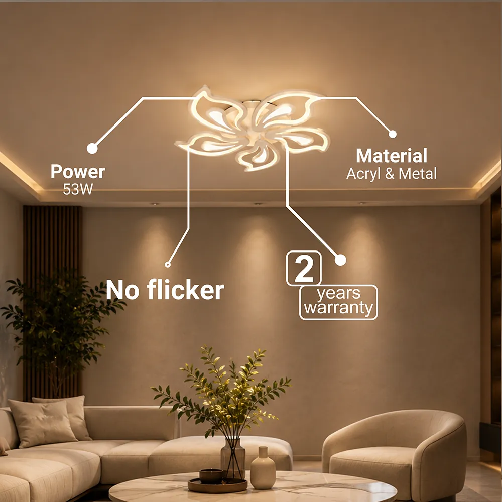 Alessandro Design Gloriosa lustra LED alba 95W 5 petale