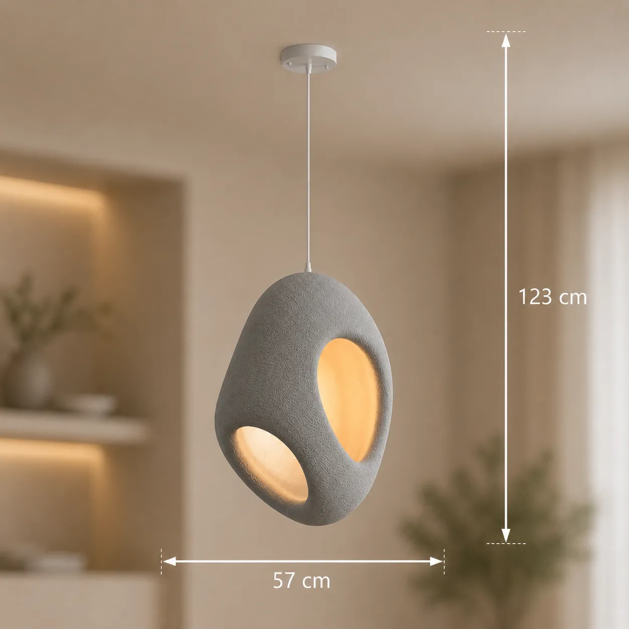 Alessandro Design Foamer Magno lustra E27 gri 57 cm