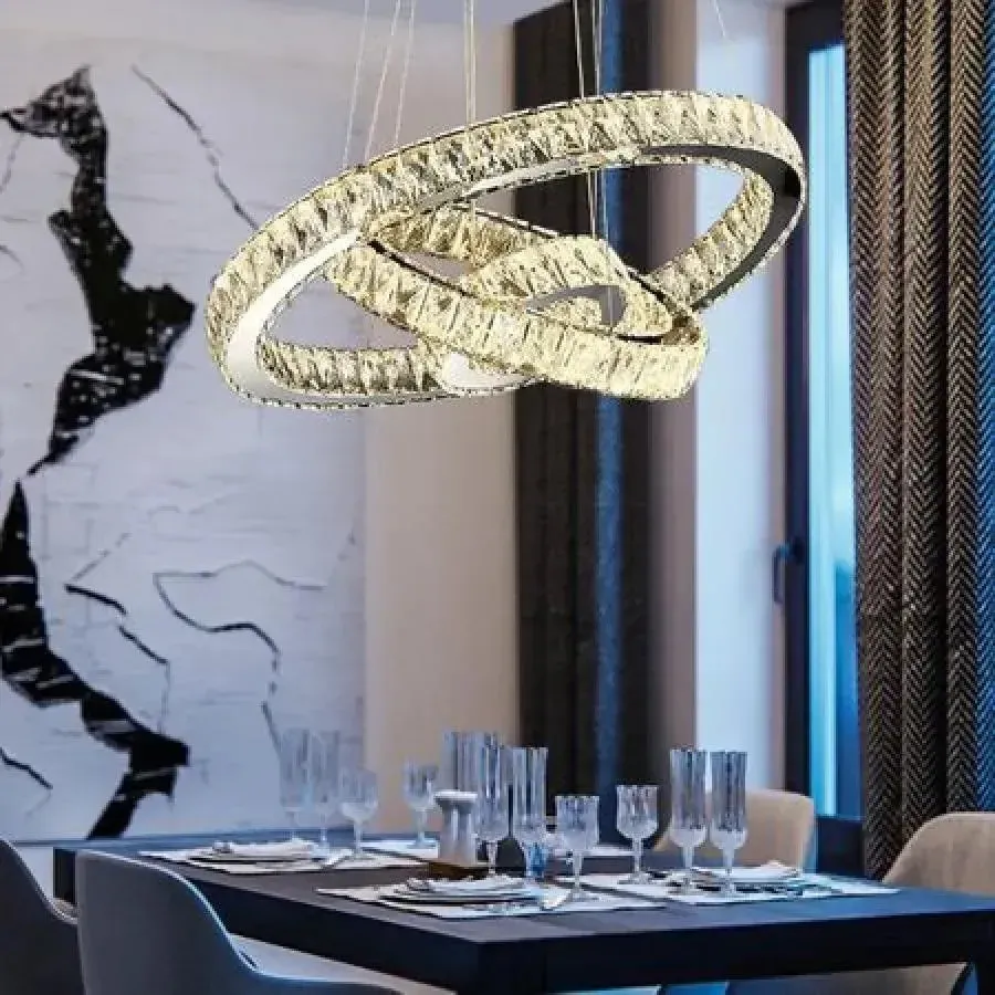 Alessandro Design Teatru 36W lustra LED 3 cercuri crom