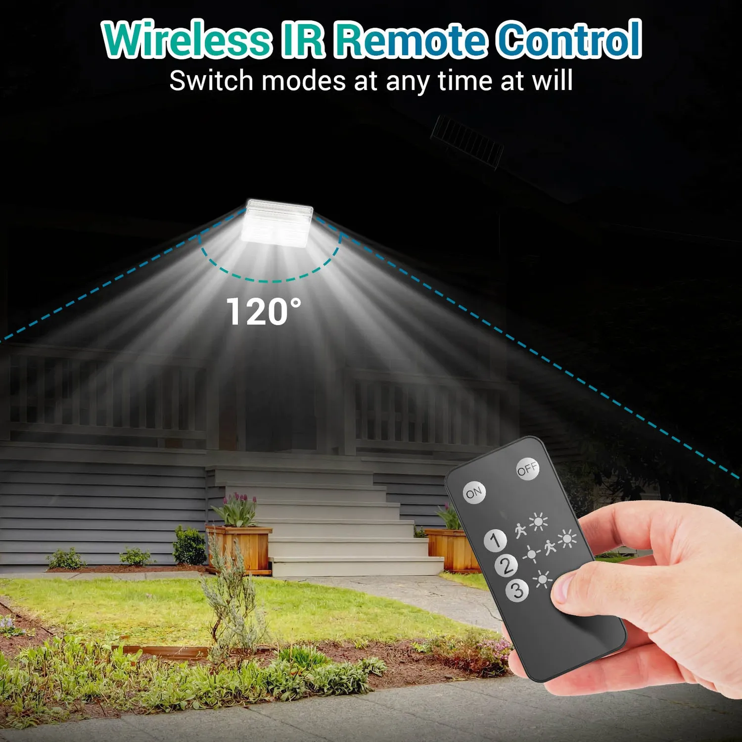 Ustellar lampa solara LED exterior 6500K 3 buc senzor