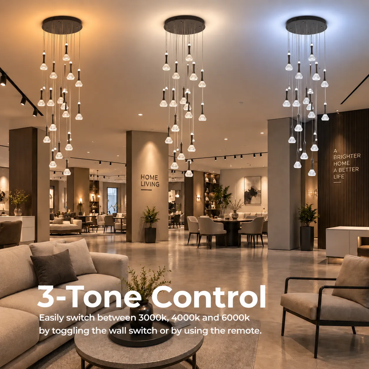 Gondar lustra LED crom 120W dimabila 60cm 25 elemente