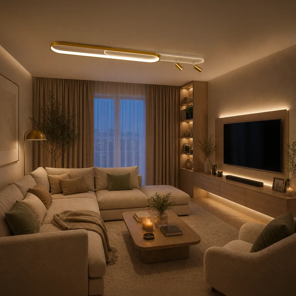 Alessandro Design Fisso Camilla lustra LED 66W auriu reglabila