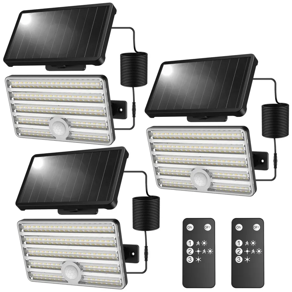 Ustellar lampa solara LED exterior 6500K 3 buc senzor