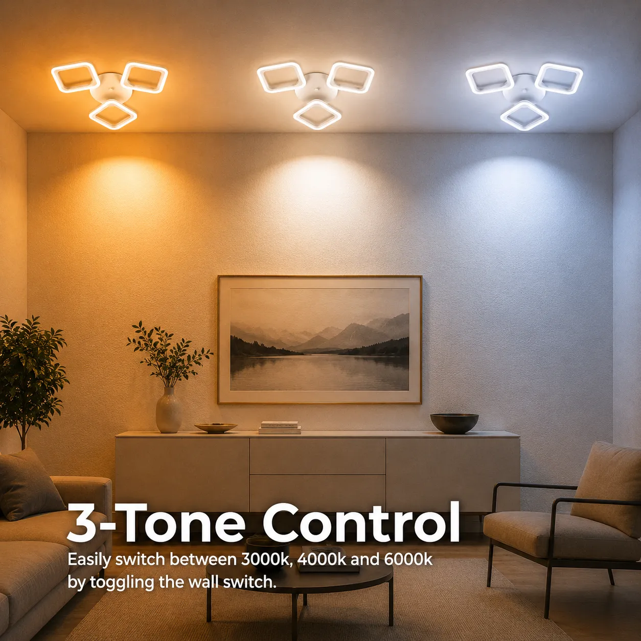 Alessandro Design Erika 20W lustra LED alba 3 patrate