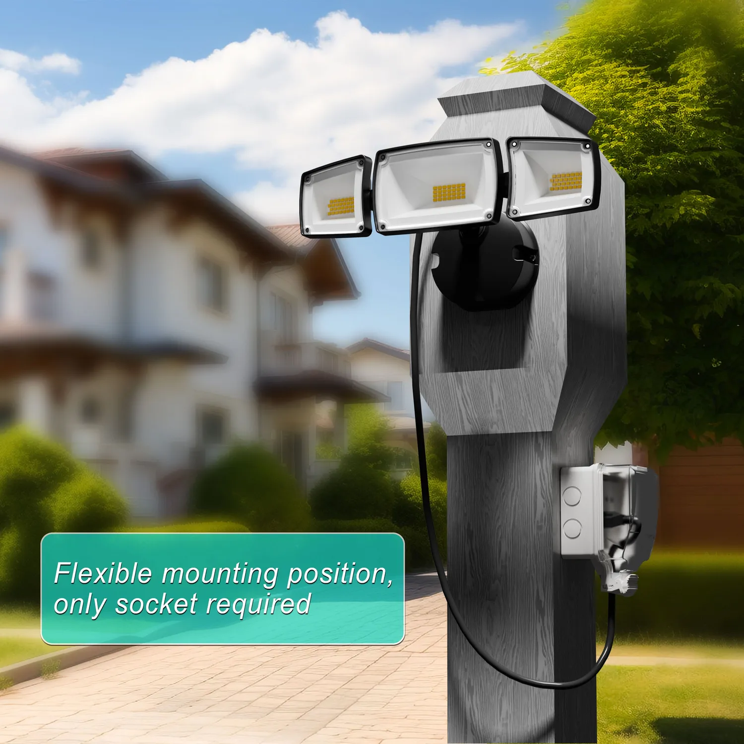 Ustellar lampă securitate LED 55W 5500lm 2 buc cu priză
