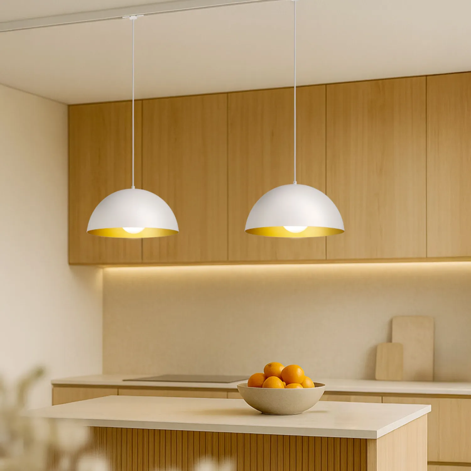 Rendl Light Studio Gladys 40 pendul alb auriu sina 3 faze