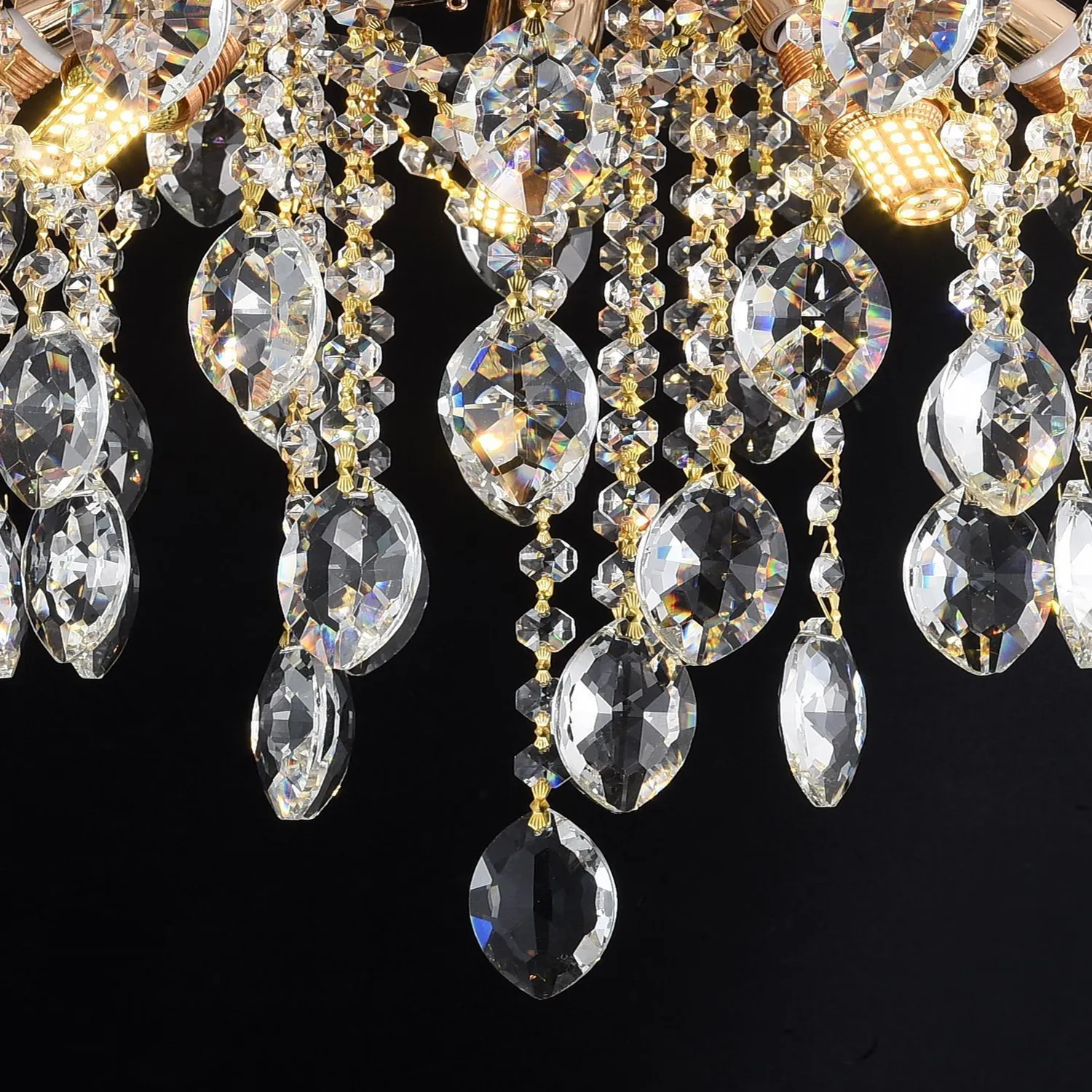 Alessandro Design Palermo Eleganza 5xE14 candelabru cristal auriu 50cm