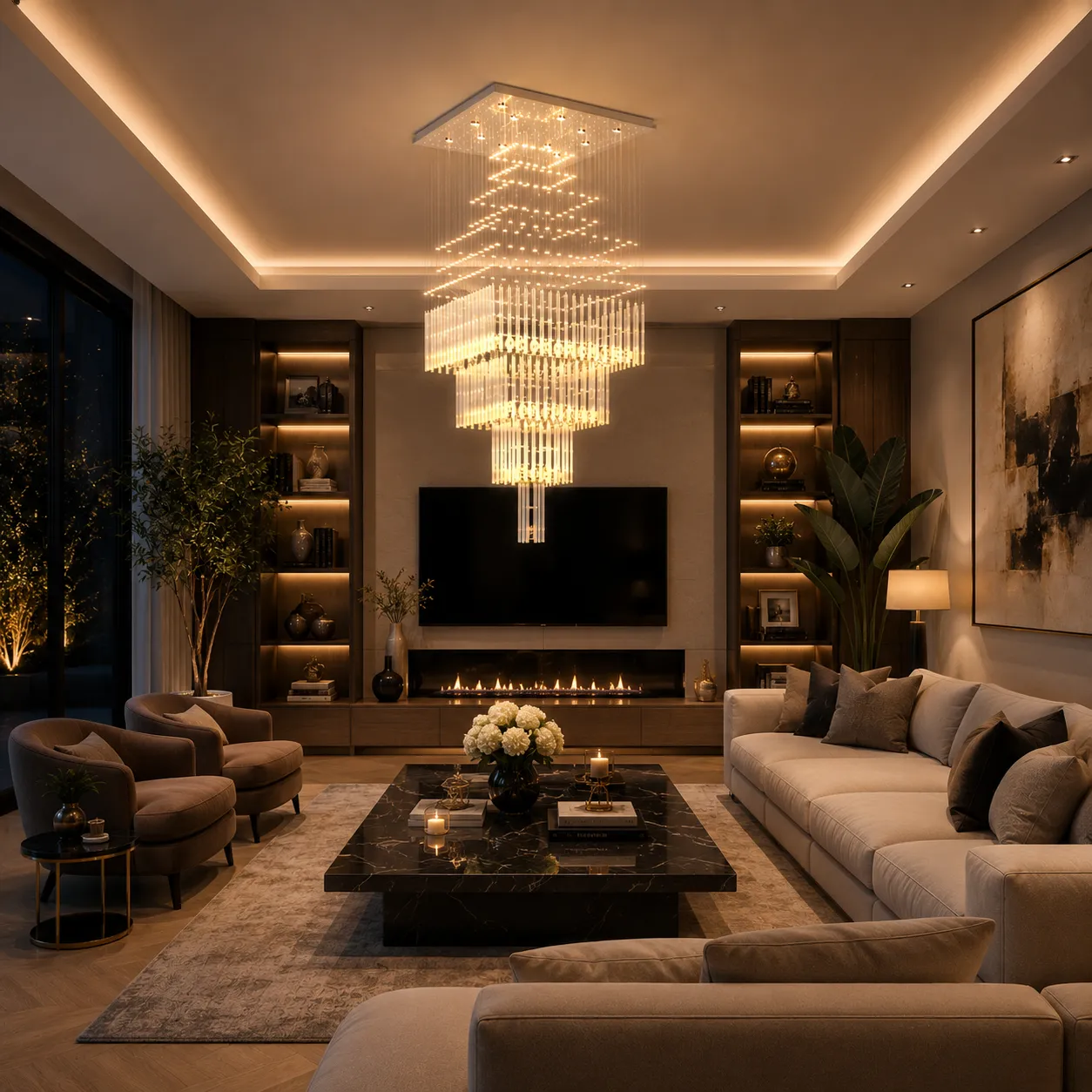 Alessandro Design Florentia Gold candelabru LED 80W D50cm auriu