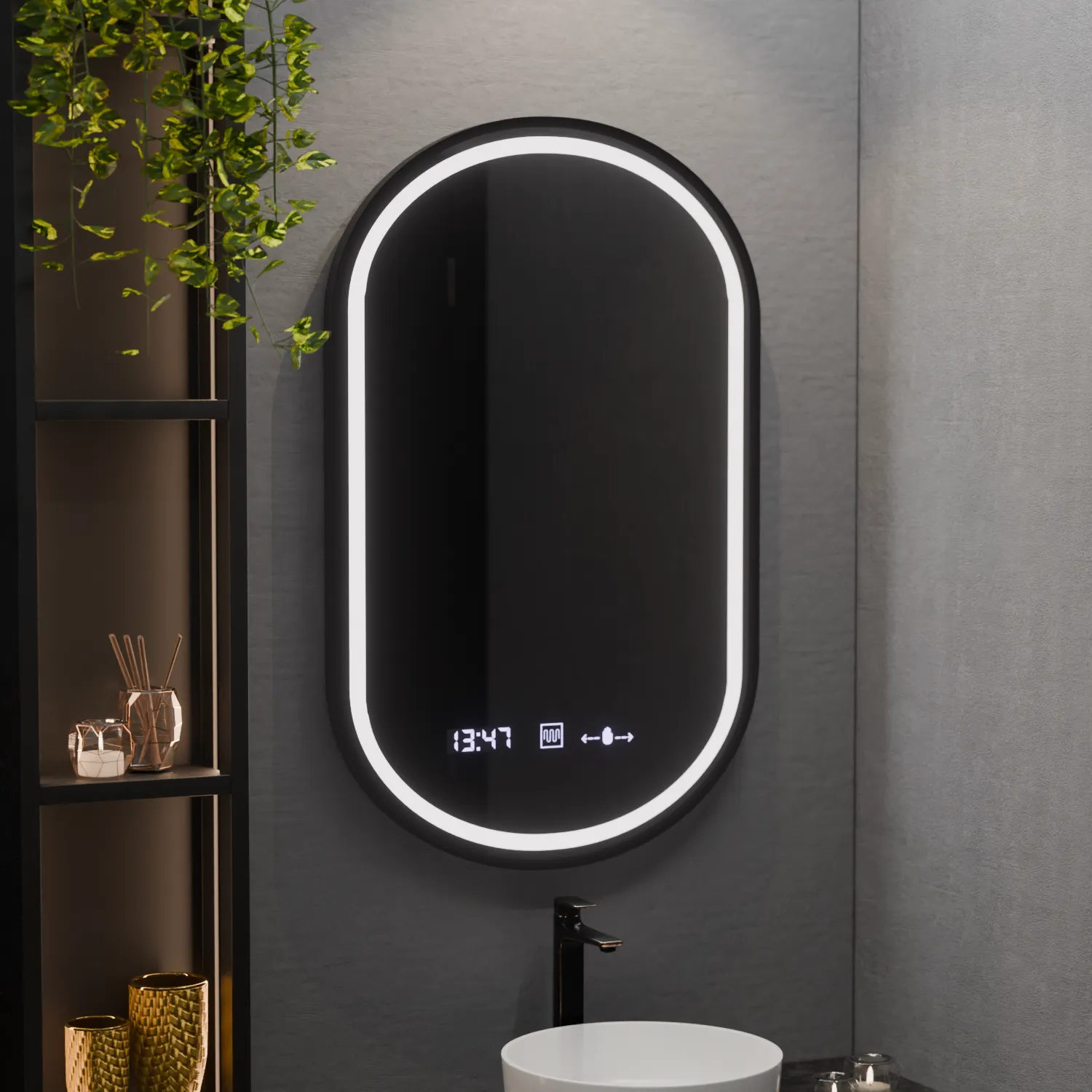 Alessandro Design Alessia oglindă LED ovală 50x90 dezaburire