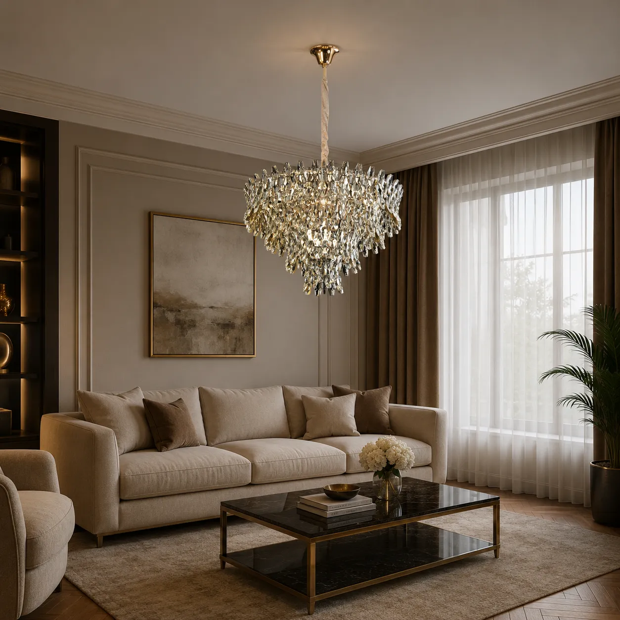 Alessandro Design KRAN Magno candelabru cristal auriu 12xE14