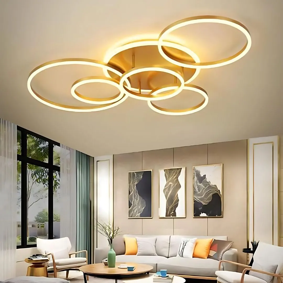 Alessandro Design Rinova lustra LED aurie 5 cercuri 137W